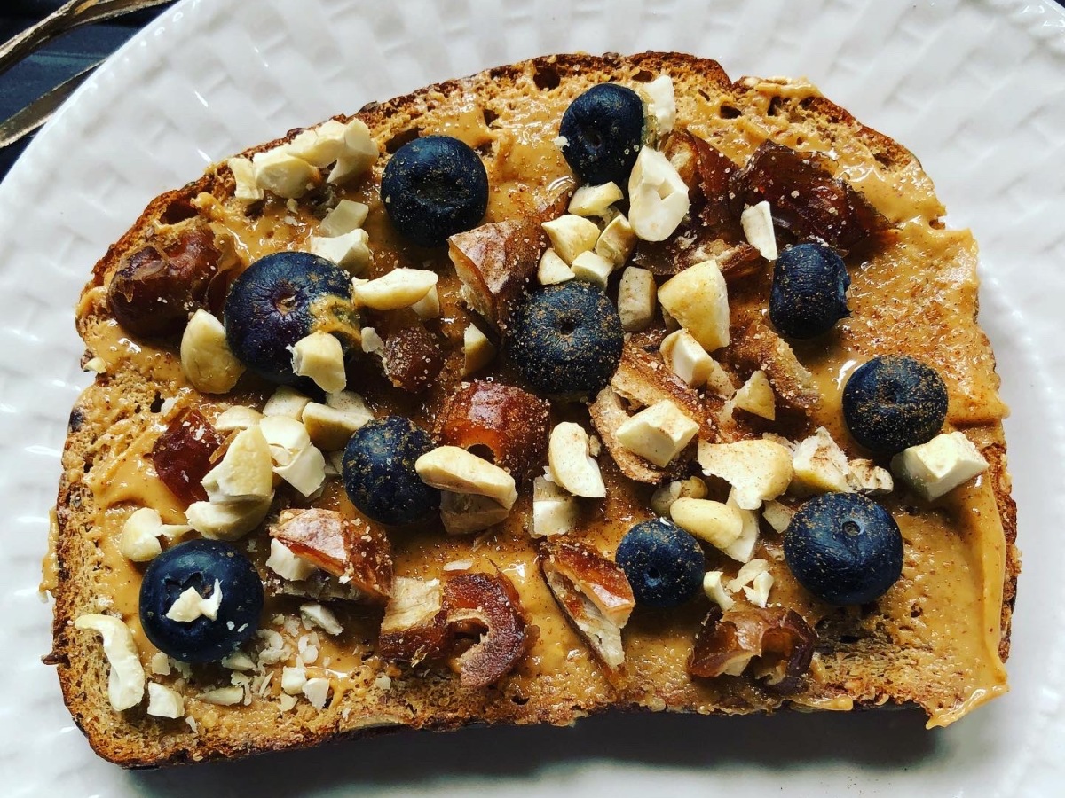 Loaded Date, Cashew and Blueberry Toast